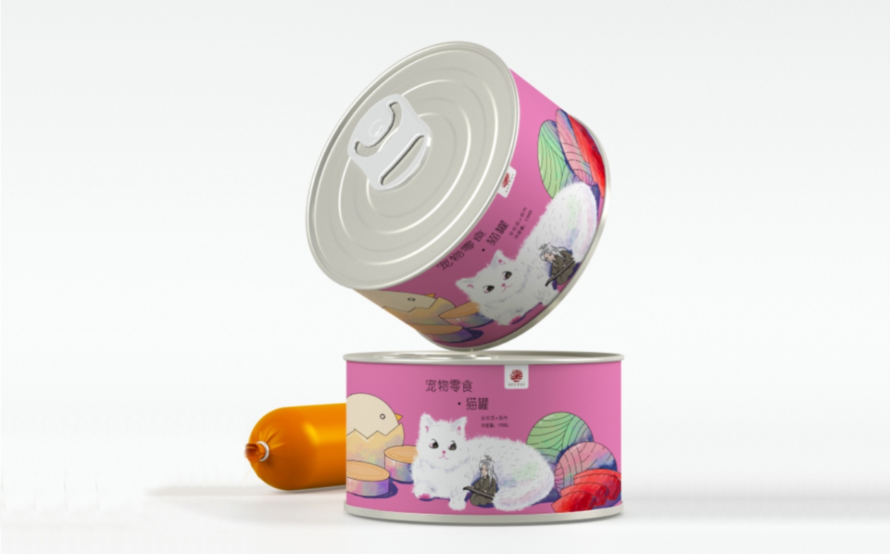 随牌猫罐包装设计